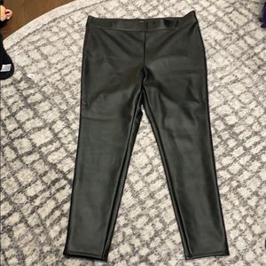 LOFT black faux leather leggings (fleece lined)